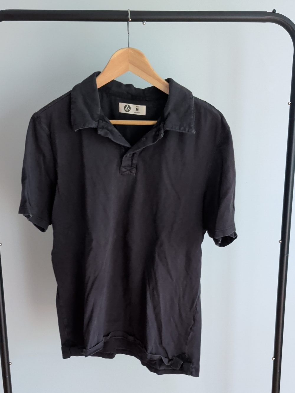 American Giant Black Short-Sleeve Polo